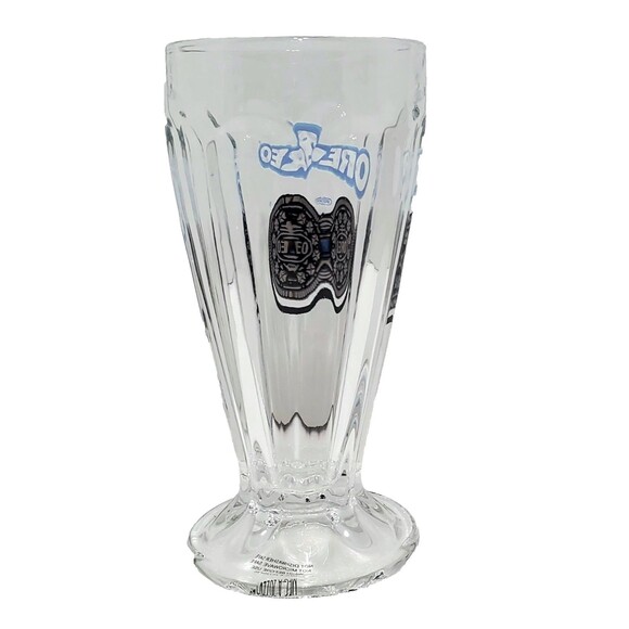 Oreo Cookie Ice Cream Milkshake Glass 7" Tall – Dessert Drinkware Retro - Picture 4 of 8